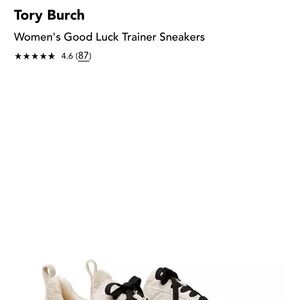 Tory Burch Women's T Monogram Good Luck Cream  Sneakers Sz 8.5 Run Small Suede